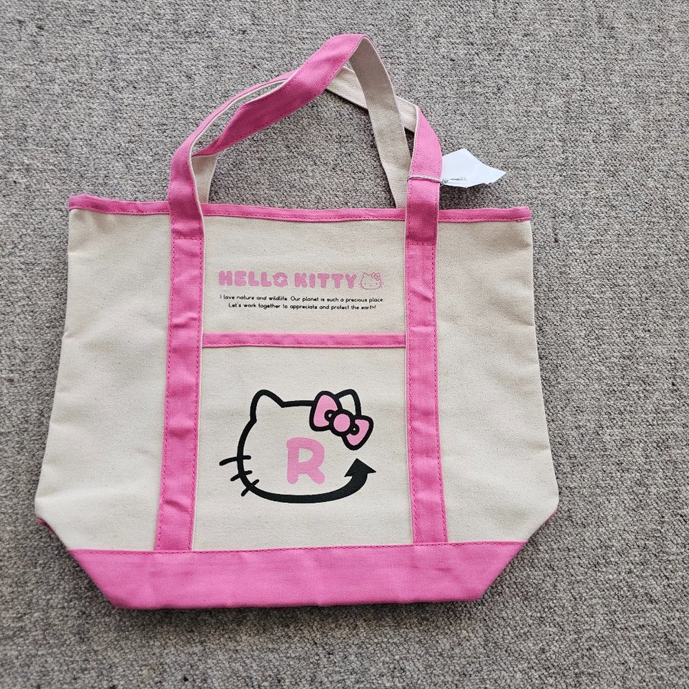 Hello Kitty Canvas Tote Bag pink NEW WITH LABEL
